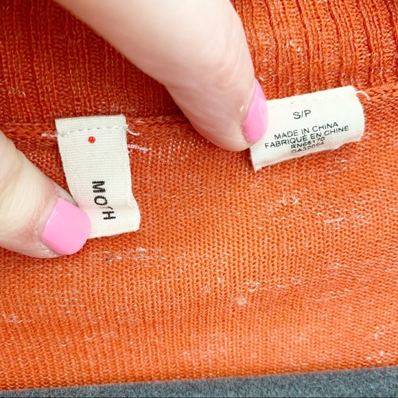 Anthropologie Moth Women’s Orange Pumpkin Open Oversized Thin Wrap Cardigan - Picture 9 of 12